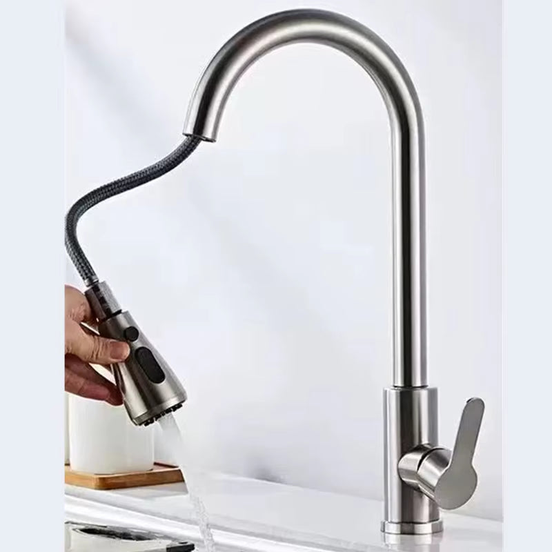 Black Kitchen Faucet Pull Out Brushed Nickle Stainless Steel Kitchen Mixed Tap Kitchen Sink Tap