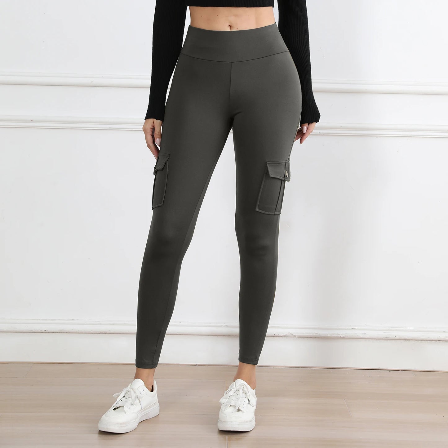 Women'S High-Waisted Pockets Gym Leggings – Stylish and Comfortable Stretch Fitness Pants for Outdoor and Athletic Activities