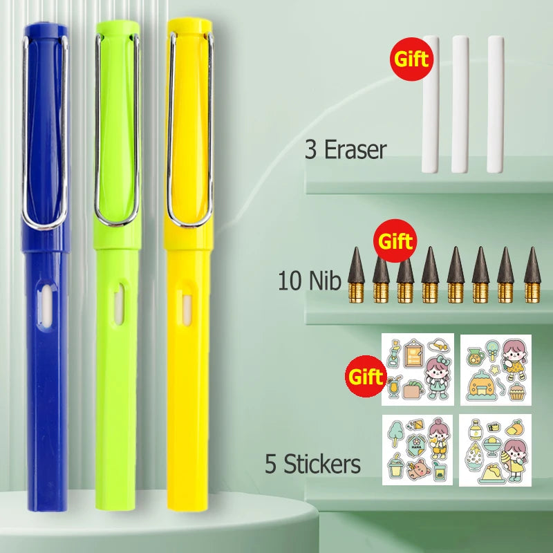 HB Eternal Pencil Set Mechanical Pencil Super Cheap No Need to Sharpen Easy to Wipe DIY Kawaii Korean Stationery School Supplies