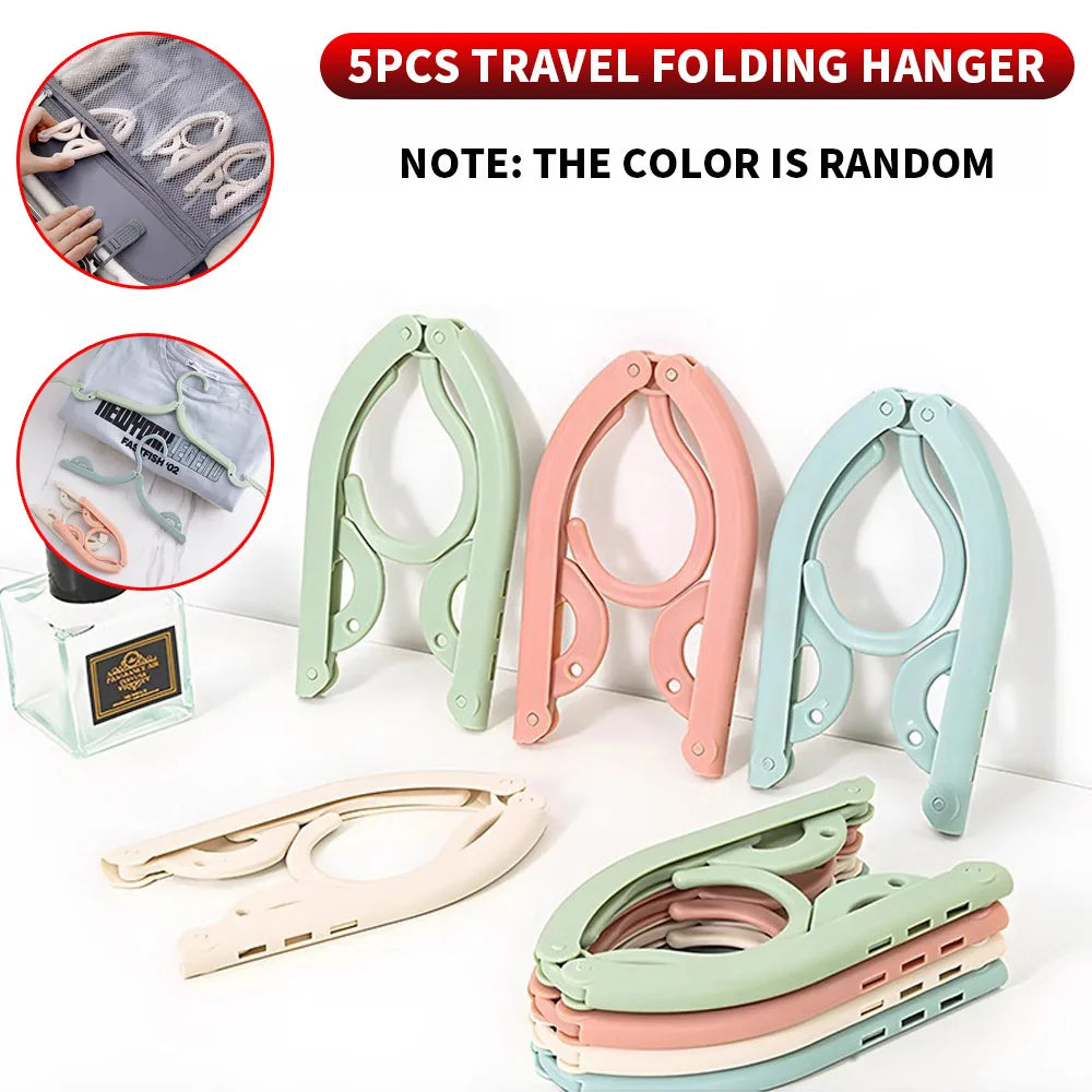 ABS Folding Clothes Hanger Ultra Light Travel Portable Clothes Hanger anti Slip Load-Bearing Strong Home and Outdoor Essential
