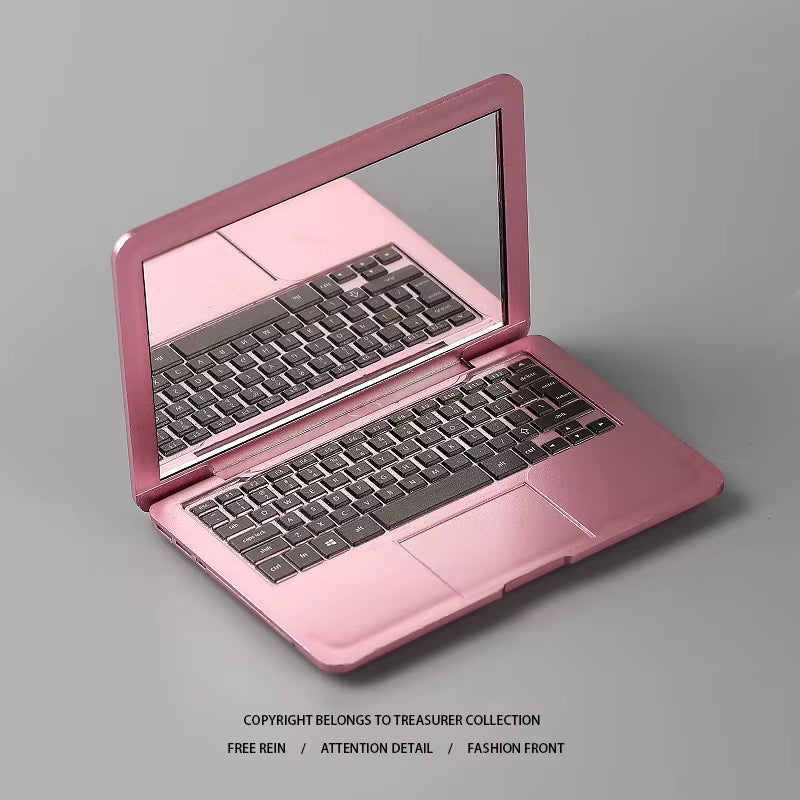 Elevate Your Beauty Routine with the Creative Portable Mini Laptop-Shaped Makeup Mirror - High Quality and Foldable!