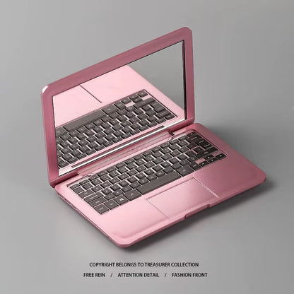 Elevate Your Beauty Routine with the Creative Portable Mini Laptop-Shaped Makeup Mirror - High Quality and Foldable!