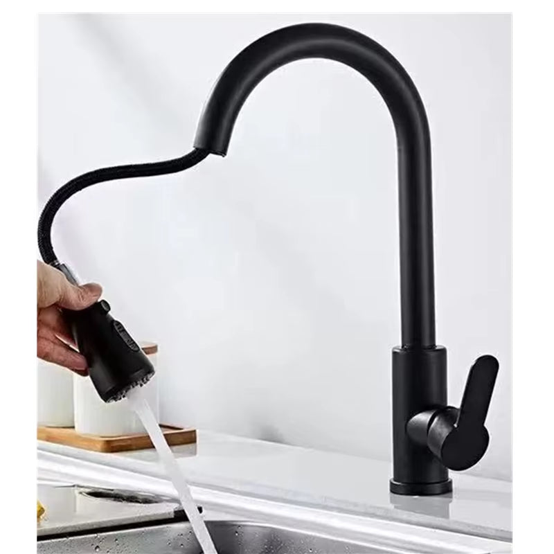 Black Kitchen Faucet Pull Out Brushed Nickle Stainless Steel Kitchen Mixed Tap Kitchen Sink Tap