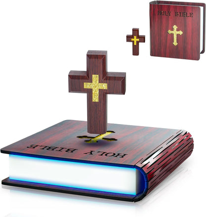 Levitating Cross Lamp, Technology Handmade Floating Cross, Magnetic Levitating Cross Lamp Bible Nightlight, Maglev Cross Ornament, Cross Decoration with Glowing Base Festival Gift