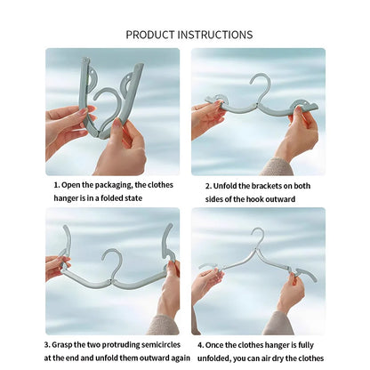 ABS Folding Clothes Hanger Ultra Light Travel Portable Clothes Hanger anti Slip Load-Bearing Strong Home and Outdoor Essential