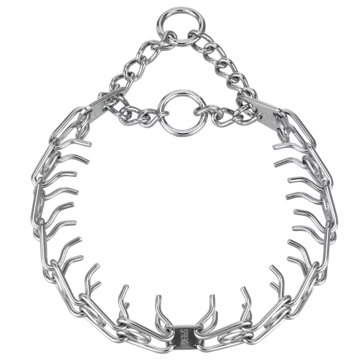 Chrome Steel Dog Prong Training Collar with Quick Release