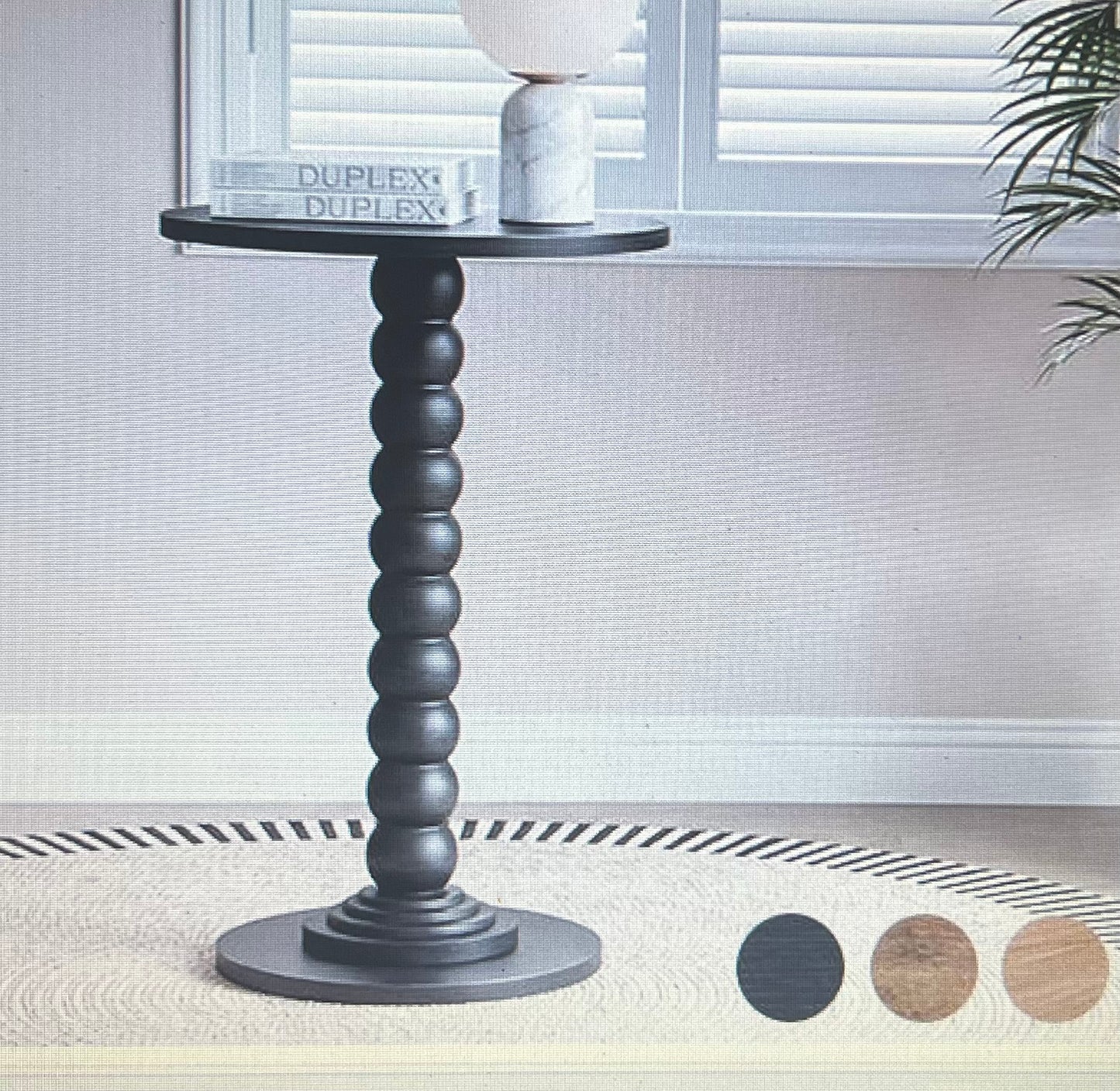 Round Side Table - Solid Wood Leg Small Drink Table for Living Room Bedroom Office,Black