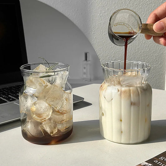 Coquette Aesthetic Glass Cups with Lids and Straws