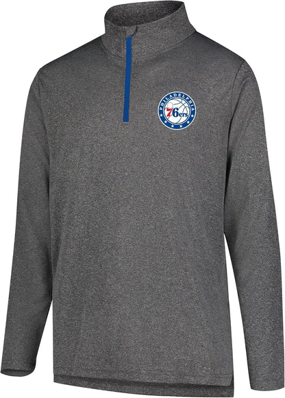 Mens NBA Official Quarter Zip Long Sleeve Pullover T-Shirt