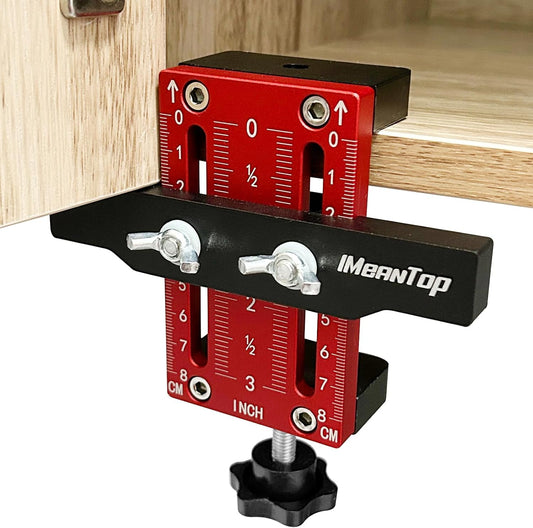 Cabinet Door Installation Positioner Jig Aluminum Alloy Cabinet Hardware Jig Adjustable Cabinet Door Mounting Jig Cabinet Installation Tools for Most Cabinet Doors