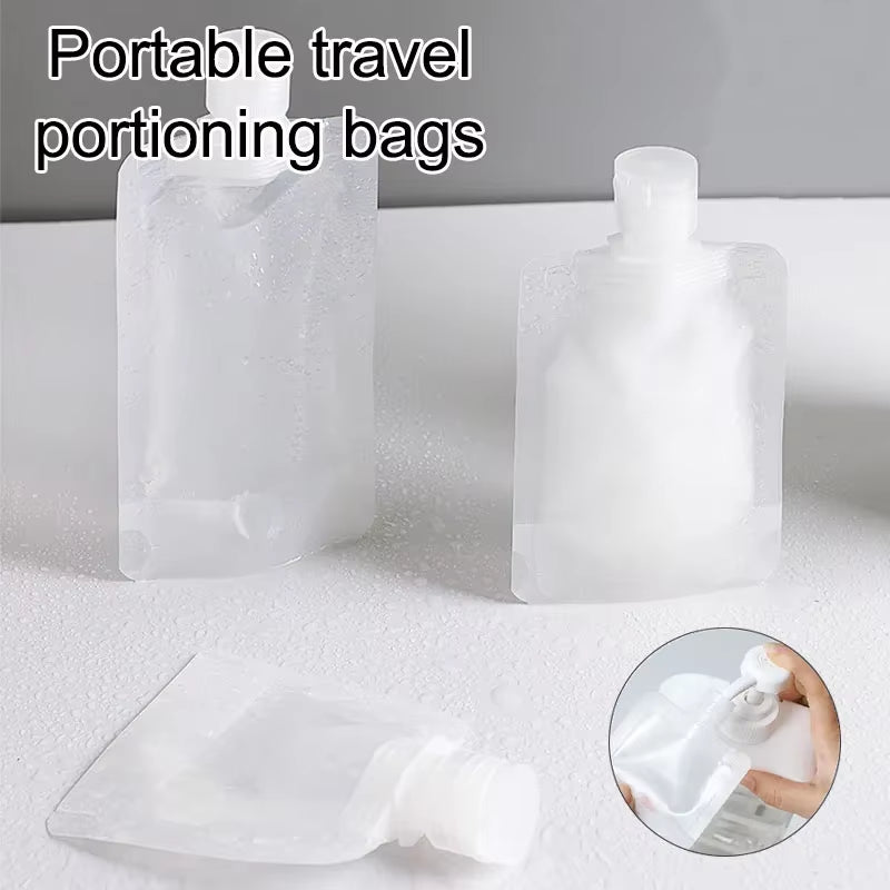 New 5Pcs 30Ml/50Ml/100Ml Refillable Travel Boats Empty Cosmetic Container Travel Bottles Liquid Cosmetic Storage Pouches FZP02