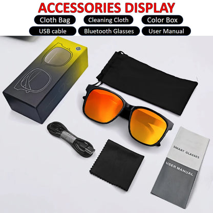 Bluetooth Eyeglasses Audio Sunglasses Eyewear UV400 Polarized Lens Earphone Open Ear Music Glasses Touch Control Christmas Gift