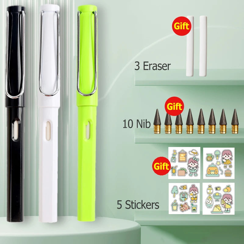 HB Eternal Pencil Set Mechanical Pencil Super Cheap No Need to Sharpen Easy to Wipe DIY Kawaii Korean Stationery School Supplies