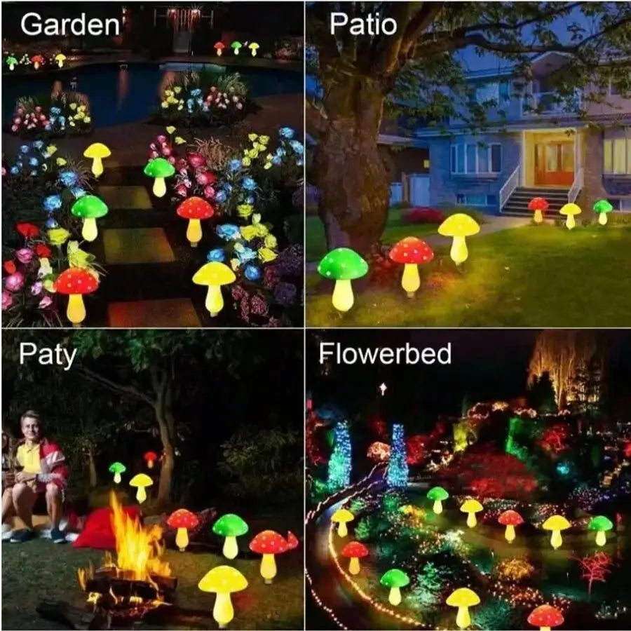 New Solar Mushroom Light String Outdoor Landscape Garden Courtyard Lights LED Lights Auto Charge during the Day