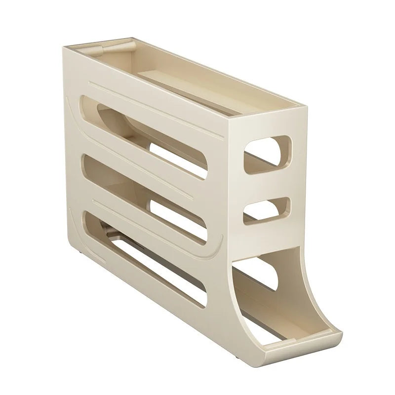 Refrigerator Egg Storage Box, 4 Tier Rolling Egg Holder Dispenser, Kitchen Automatic Scrolling Egg Holder Kitchen