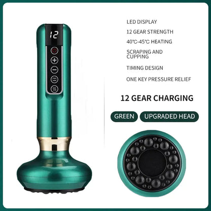Tricolor Electric Massager Guasha anti Cellulite Vacuum Suction Cup Beauty Health Scraping Infrared Heat Slimming Massage Thera