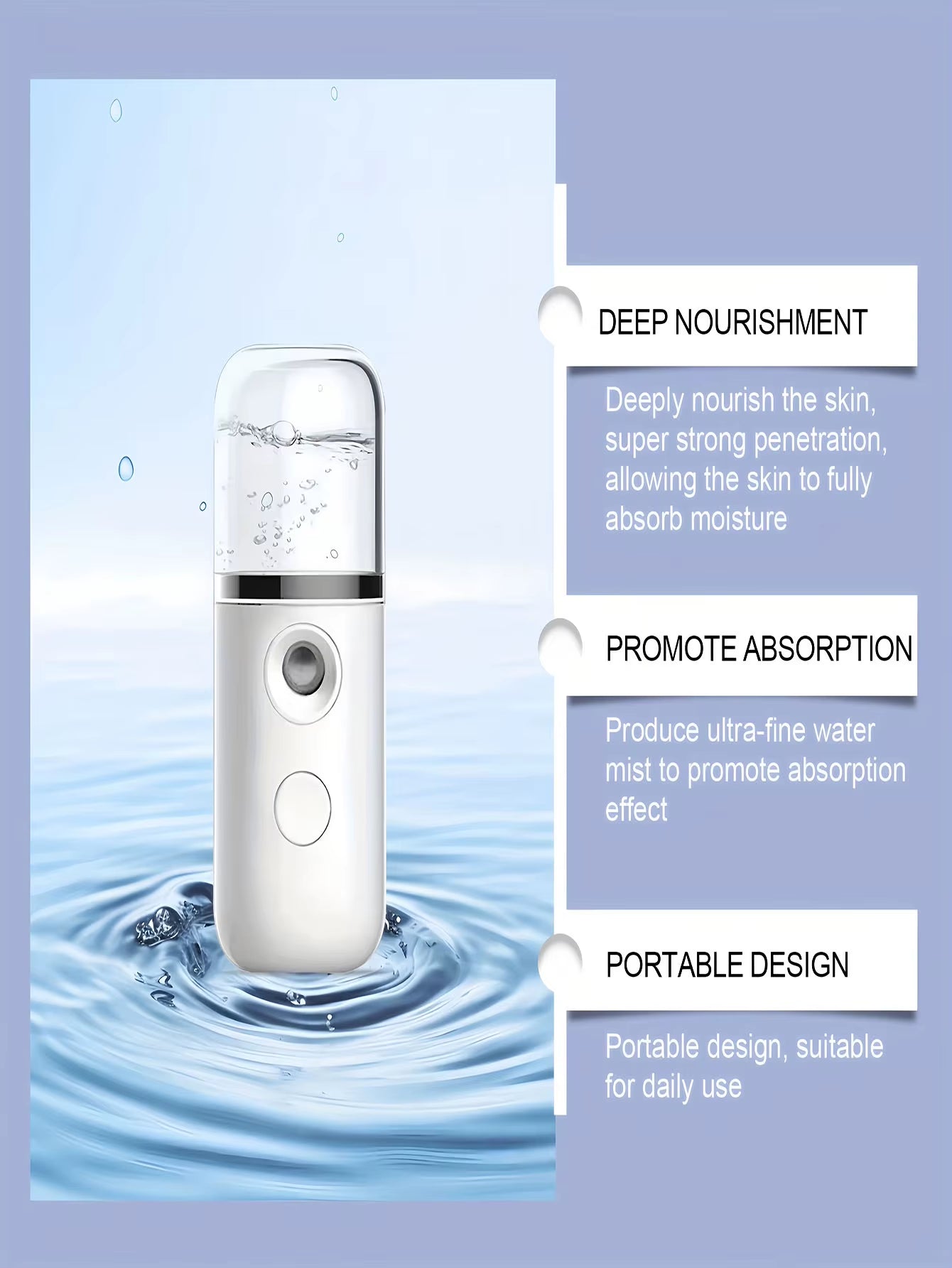 USB Mist Facial Sprayer Humidifier Rechargeable Nebulizer Face Steamer Moisturizing Beauty Instruments Face Skin Care Tools