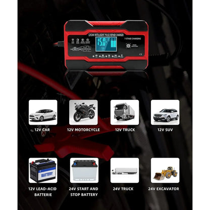 8-Amp Charger,12V and 24V Fully Automatic Charger, Desulfator with Temperature, Trickle Charger for Lawn Mower Boat