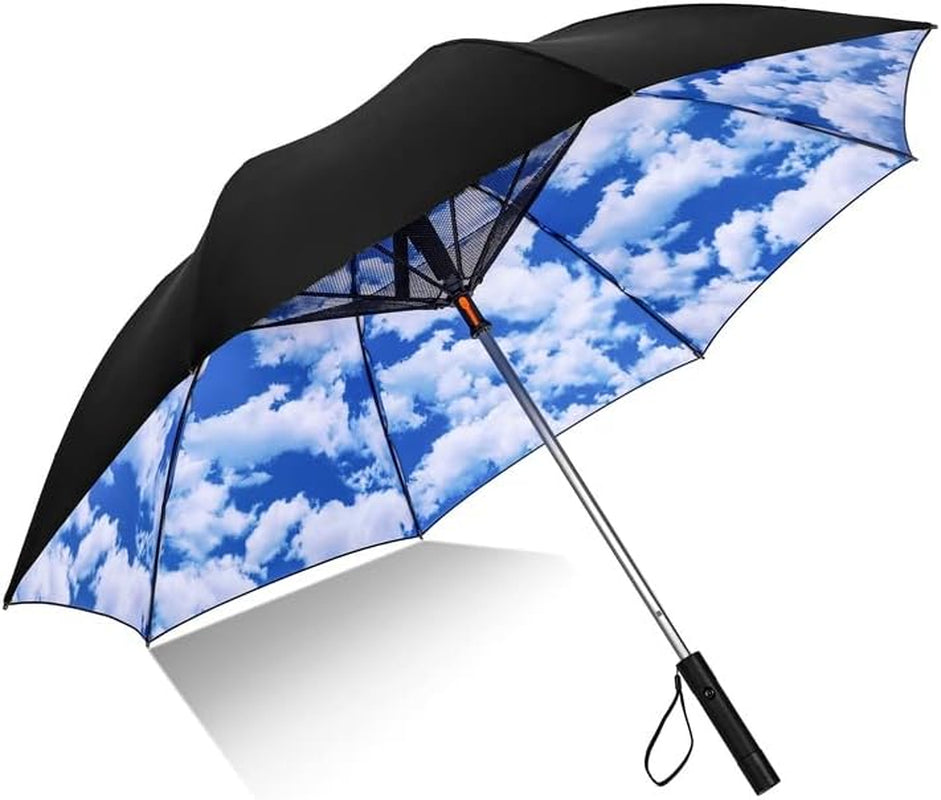 Sun Umbrella,Uv-Protection Umbrella with Spray and Fan,Multi-Function Rain Umbrella Ideal for Hot and Sunny Days.