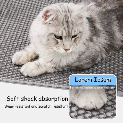 60CMX90CM Cat Litter Mat Waterproof Double Layer Pet Litter Box Mat Pet Toilet Cat Mat Nonslip Sand Cat Washable Mat Pet Clean