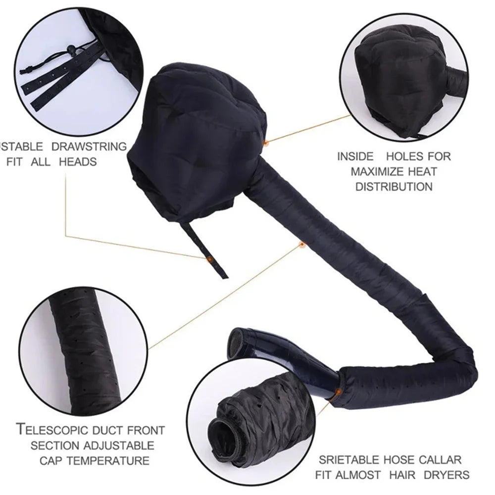 Hair Drying Cap Hair Dryer Caps Care Hair Perm and Dye Styling Warm Air Adjustable Drying Hood Home Hairdressing Salon Supply