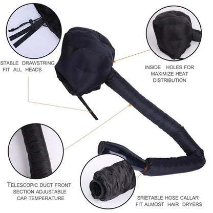Hair Drying Cap Hair Dryer Caps Care Hair Perm and Dye Styling Warm Air Adjustable Drying Hood Home Hairdressing Salon Supply