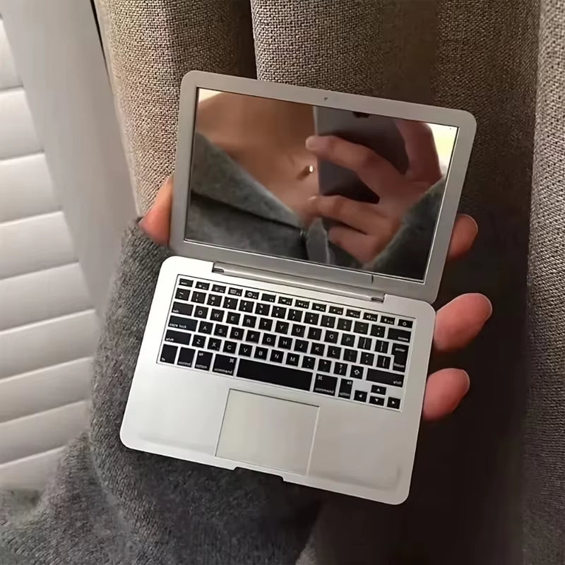 Elevate Your Beauty Routine with the Creative Portable Mini Laptop-Shaped Makeup Mirror - High Quality and Foldable!
