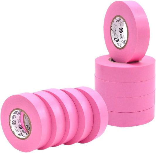 WOD ETC766 Professional Grade General Purpose Pink Electrical Tape UL/CSA Listed Core. Vinyl Rubber Adhesive Electrical Tape: 3/4Inch X 66Ft. - Use at No More than 600V & 176F (Pack of 10)