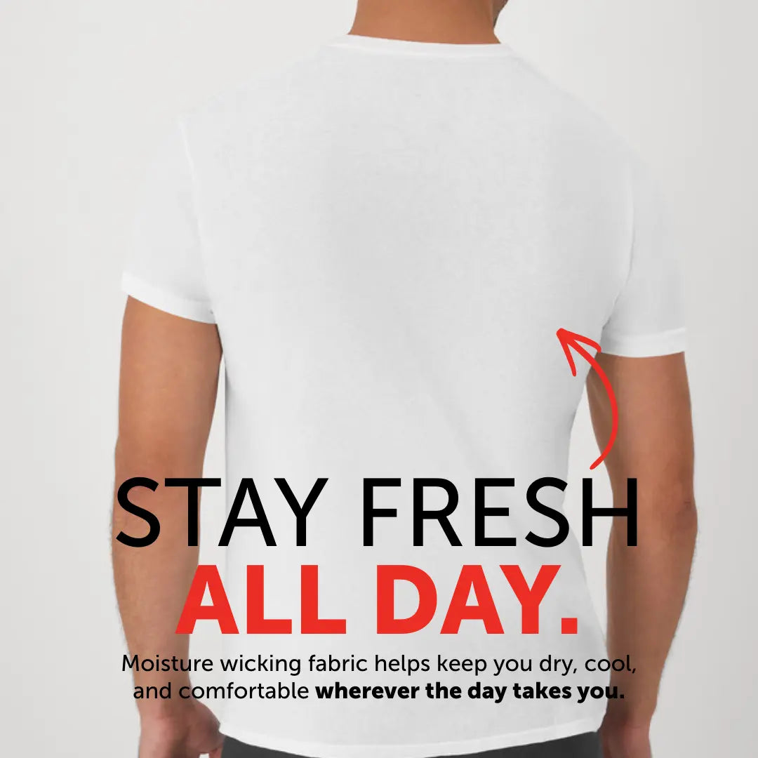 Hanes Men'S Cotton Undershirt Super Value Pack Moisture-Wicking White Underwear Multi Comfortable Fit Soft Stretch Fabric Breathable