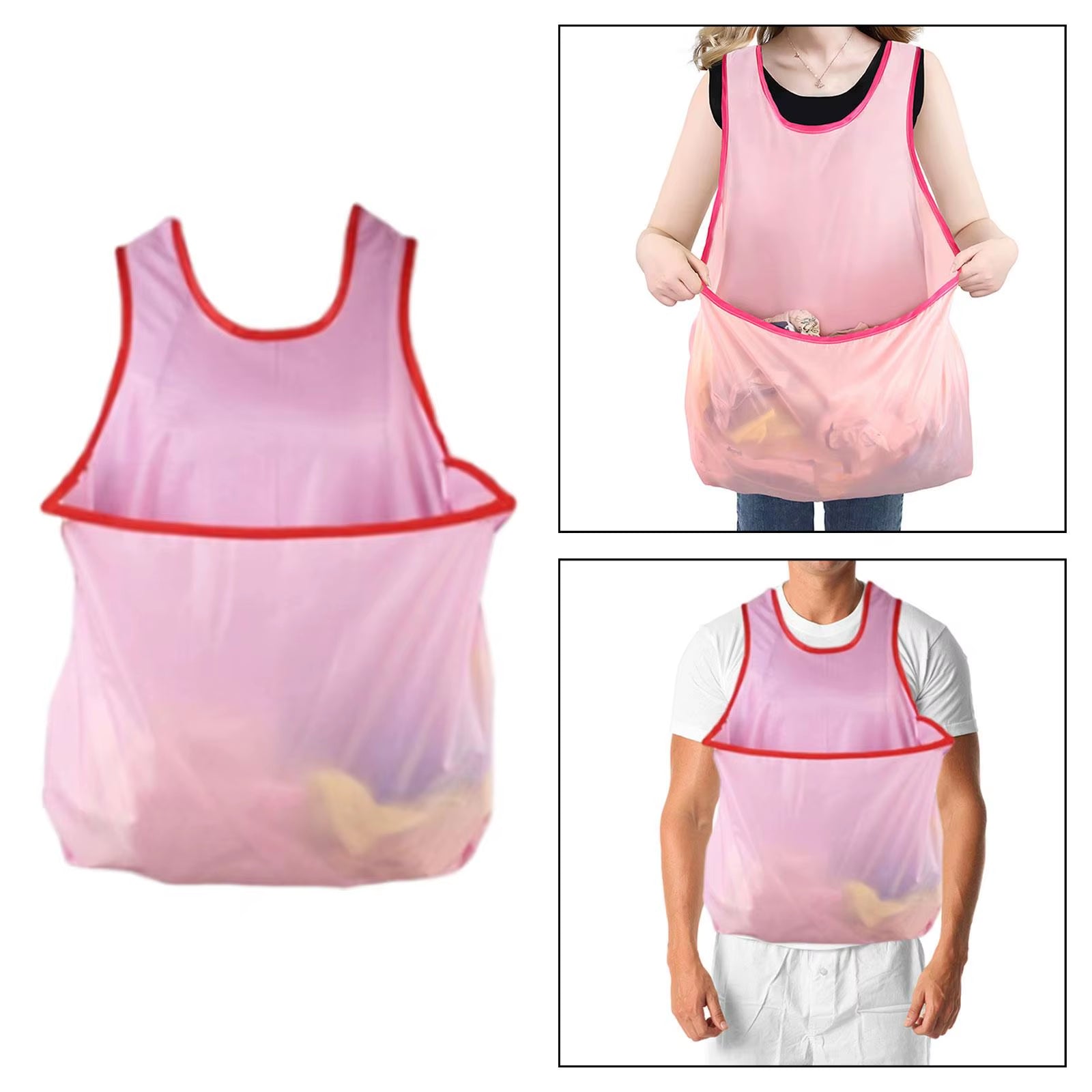 Sleeveless Laundry Apron Women Gifts Portable Cross Design Comfortable Drying Clothes Organizer Waterproof Bib