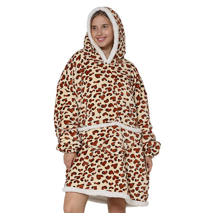 Oversized Blanket Hoodie for Women Men Wearable Blanket Hoodie with Sleeves Cute Cartoon Avocado Print Sweatshirt Winter Clothes