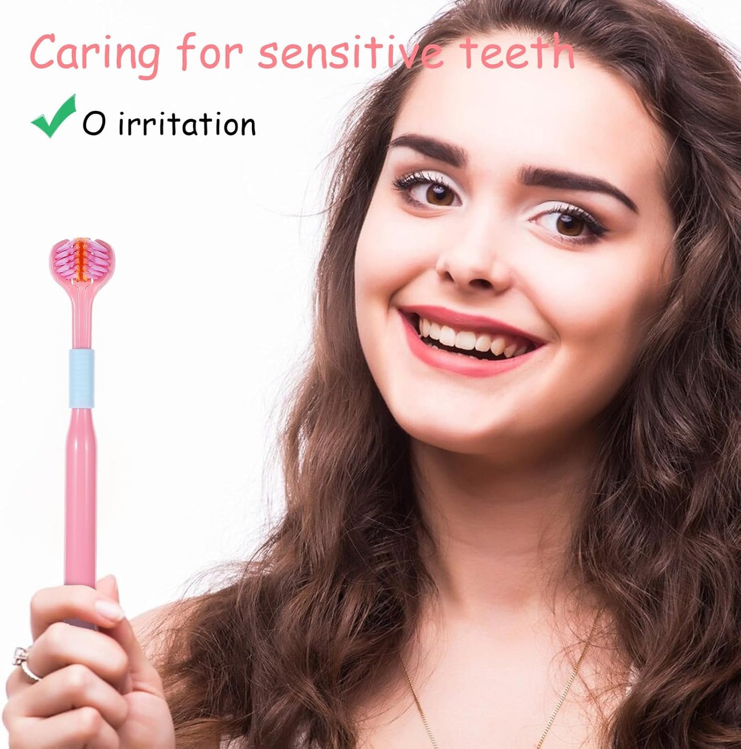 4Pcs 3 Sided Toothbrush Adult, Deeply and Thoroughly to Clean Teeth and Gums Colorful Soft Bristle Three Sided Toothbrush Set for Adults Teeth Gum Care