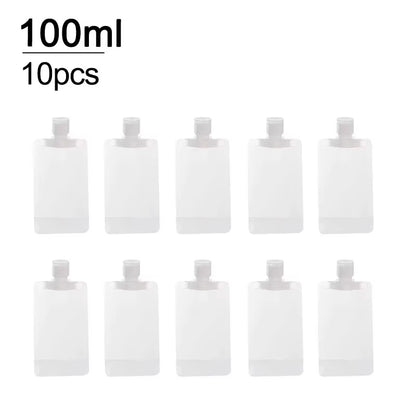 New 5Pcs 30Ml/50Ml/100Ml Refillable Travel Boats Empty Cosmetic Container Travel Bottles Liquid Cosmetic Storage Pouches FZP02