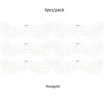 6Pcs Fake Freckle Stickers for Women Waterproof Golden Silver Glitter Temporary Tattoos for Face Makeup Holiday Music Party