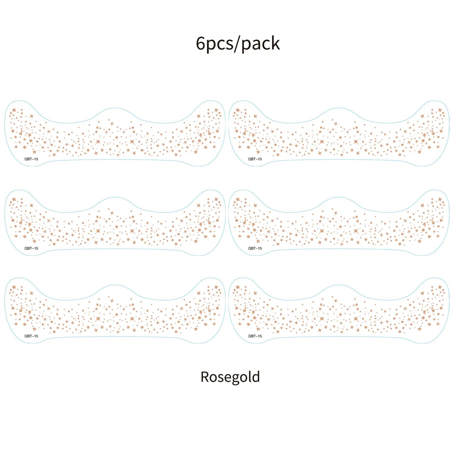 6Pcs Fake Freckle Stickers for Women Waterproof Golden Silver Glitter Temporary Tattoos for Face Makeup Holiday Music Party