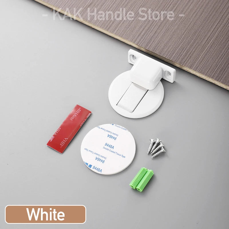 Non-Punch Magnetic Door Stopper Hidden Doorstop Door Holder Zinc Alloy Wall Protector Wind-Proof Stop Door Hardware