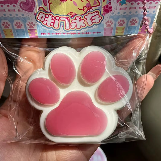 1Pc Cute Cat Paw Squeeze Toy Soft Sticky Decompressing Stress Relief Slow Rebound Jelly Pinch Toy for Kids Adults Squishy Toy