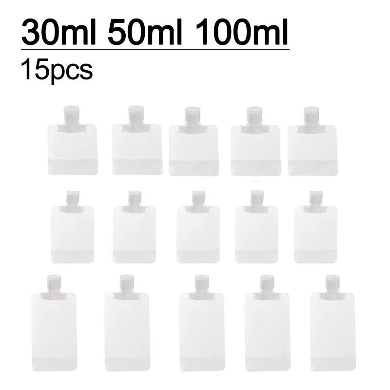 New 5Pcs 30Ml/50Ml/100Ml Refillable Travel Boats Empty Cosmetic Container Travel Bottles Liquid Cosmetic Storage Pouches FZP02