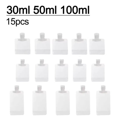 New 5Pcs 30Ml/50Ml/100Ml Refillable Travel Boats Empty Cosmetic Container Travel Bottles Liquid Cosmetic Storage Pouches FZP02