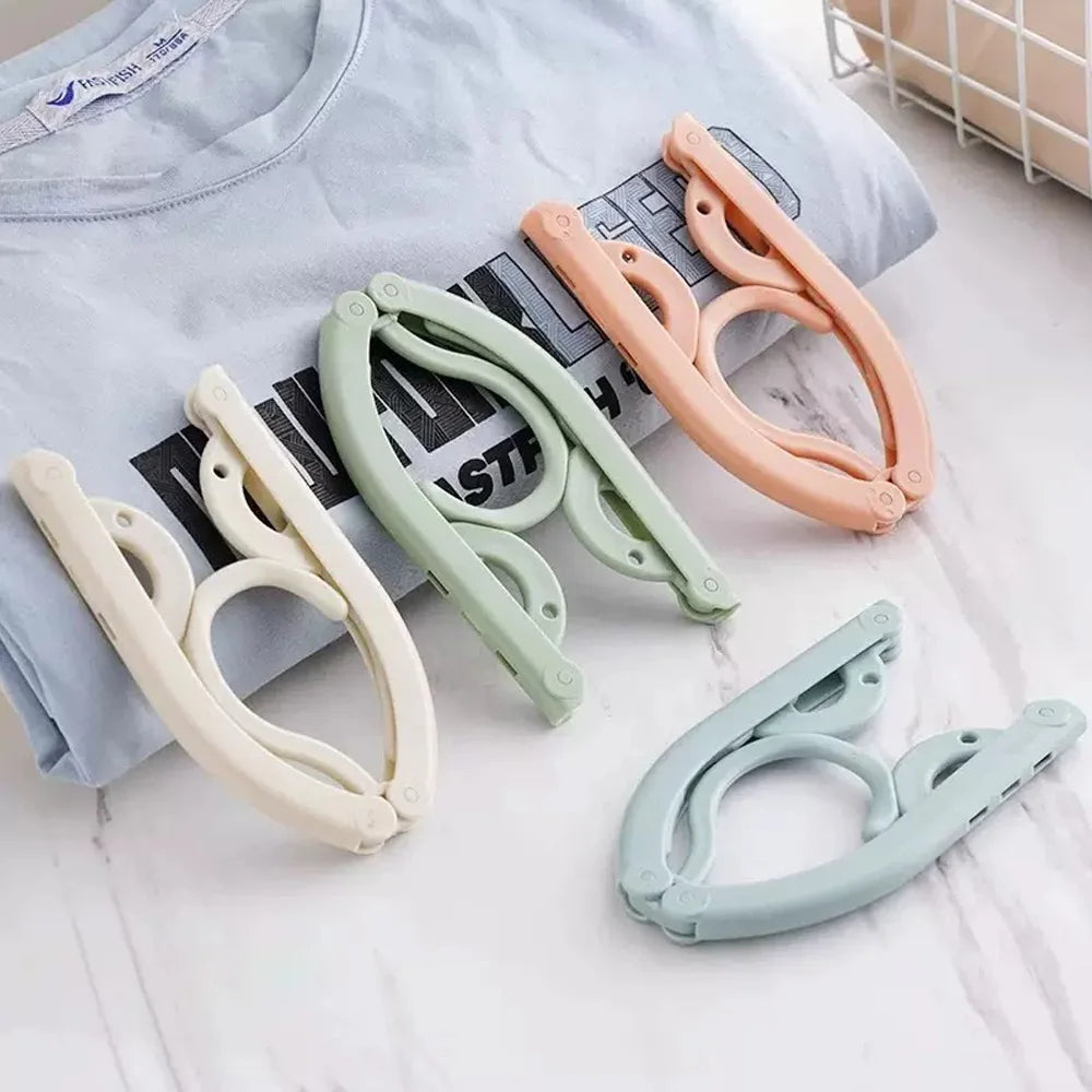 ABS Folding Clothes Hanger Ultra Light Travel Portable Clothes Hanger anti Slip Load-Bearing Strong Home and Outdoor Essential