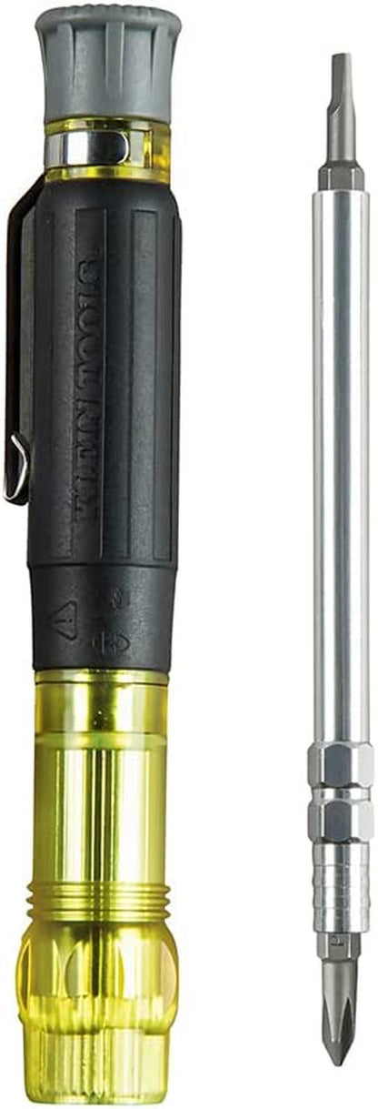 32614 Multi-Bit Precision Screwdriver Set, 4-In-1 Electronics Pocket Screwdriver, Professional Phillips and Slotted Bits, EDC
