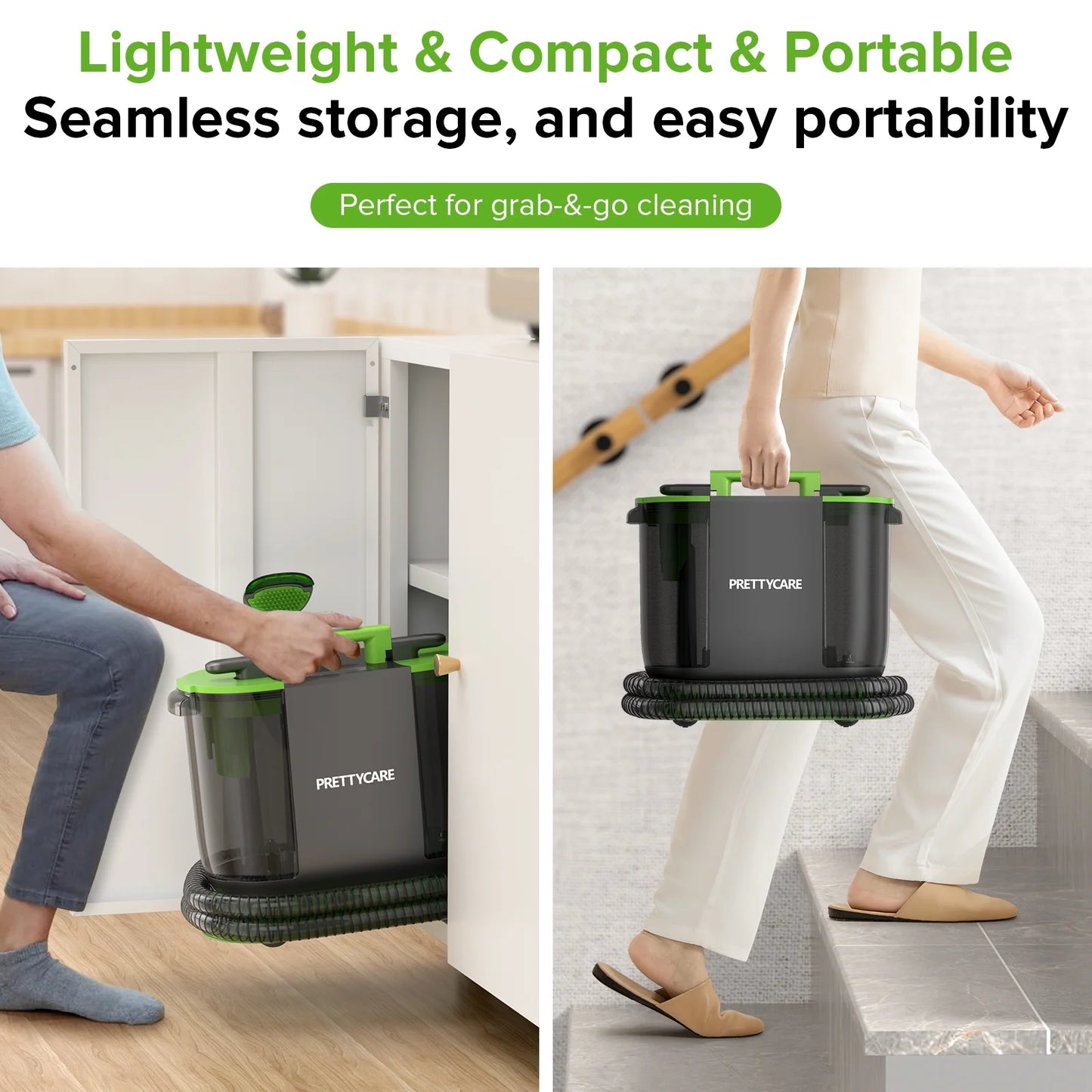Portable Carpet Shampooer,Upholstery Cleaner,14Kpa Strong Suction Carpet Cleaner Machine,500W Powerful Motor