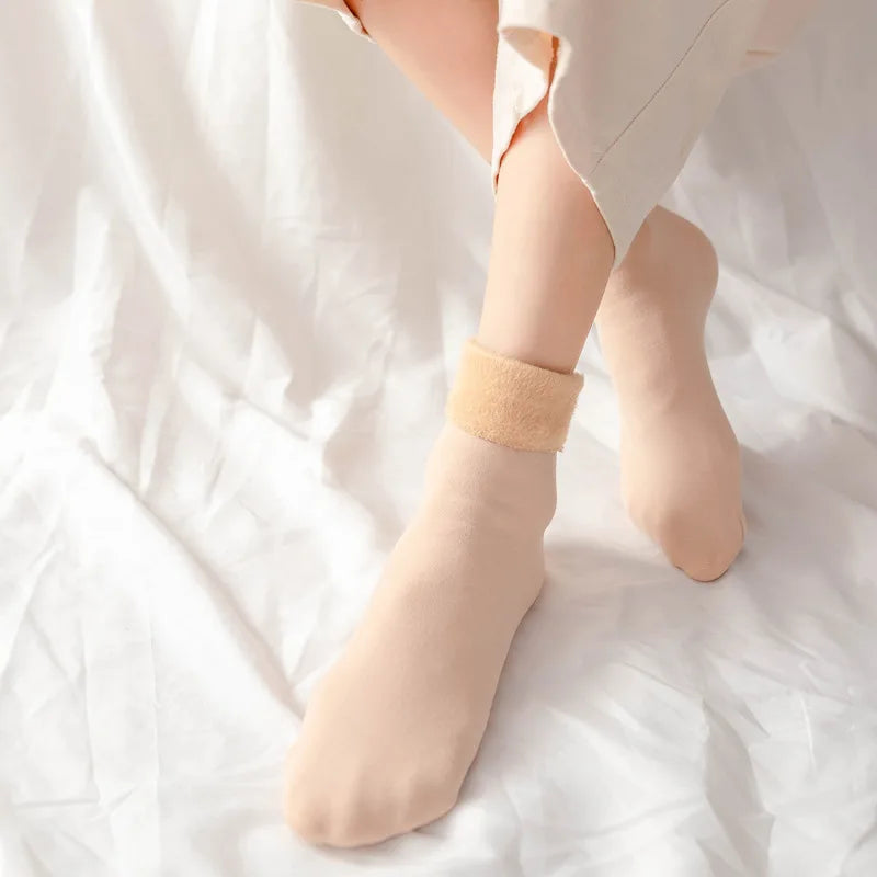 1-20Pairs Women Winter Warm Short Socks Thick Thermal Cashmere Wool Nylon Velvet Floor Socks for Home Indoor Use Boots Gift