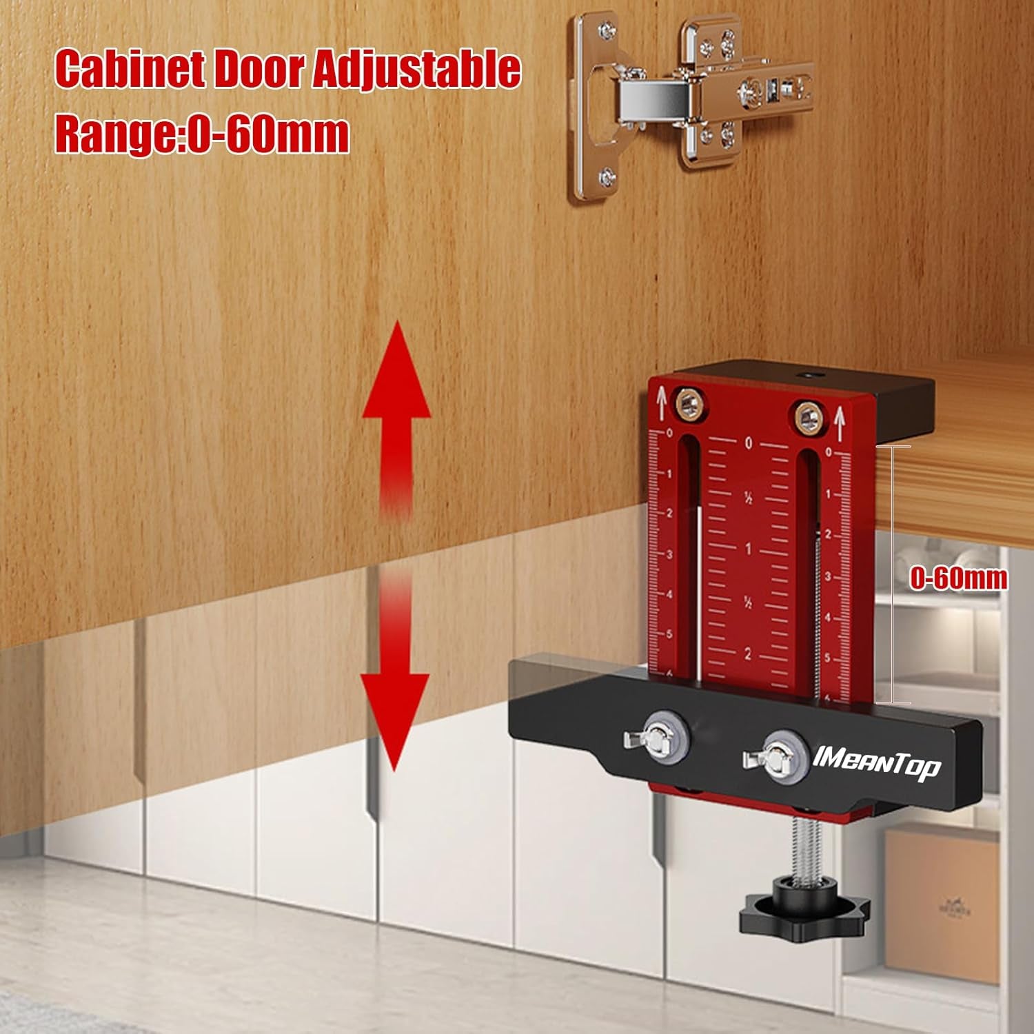 Cabinet Door Installation Positioner Jig Aluminum Alloy Cabinet Hardware Jig Adjustable Cabinet Door Mounting Jig Cabinet Installation Tools for Most Cabinet Doors