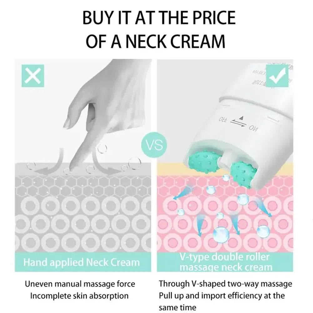 Neck Wrinkle Cream Neck Massage Roller Applicator Whitening Firming Moisturizing Fade Lines Rejuvenation Chin Neck Care Products