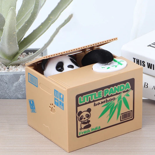 Money-Stealing Panda Fun Piggy Bank Automatic Money-Stealing Cartoon Savings Jar Creative Gift for Kids