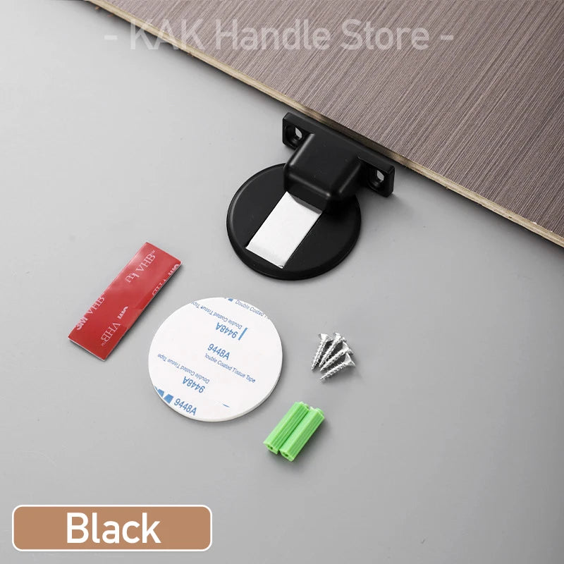 Non-Punch Magnetic Door Stopper Hidden Doorstop Door Holder Zinc Alloy Wall Protector Wind-Proof Stop Door Hardware