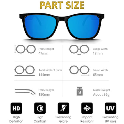 Bluetooth Eyeglasses Audio Sunglasses Eyewear UV400 Polarized Lens Earphone Open Ear Music Glasses Touch Control Christmas Gift