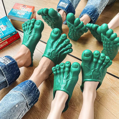 Barefoot Funny Feet Slippers Women Men Hilarious Big Foot Prank Shoes Simulat Five-Finger Toe Bigfoot Slippers Fairy Spoof Shoes