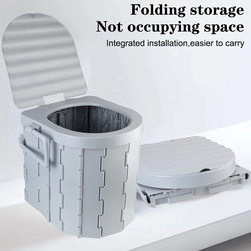 Travel Bucket Toilet Seat Portable Folding Toilet with Lid Emergency Toilet Car Folding Toilets Camping Toilet